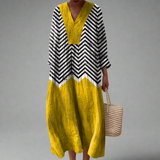 Ainsley Elegant and Lightweight Geometric Long Dress