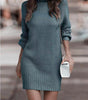 Short Fitted Long Sleeve Turtleneck Sweater Dress for Women