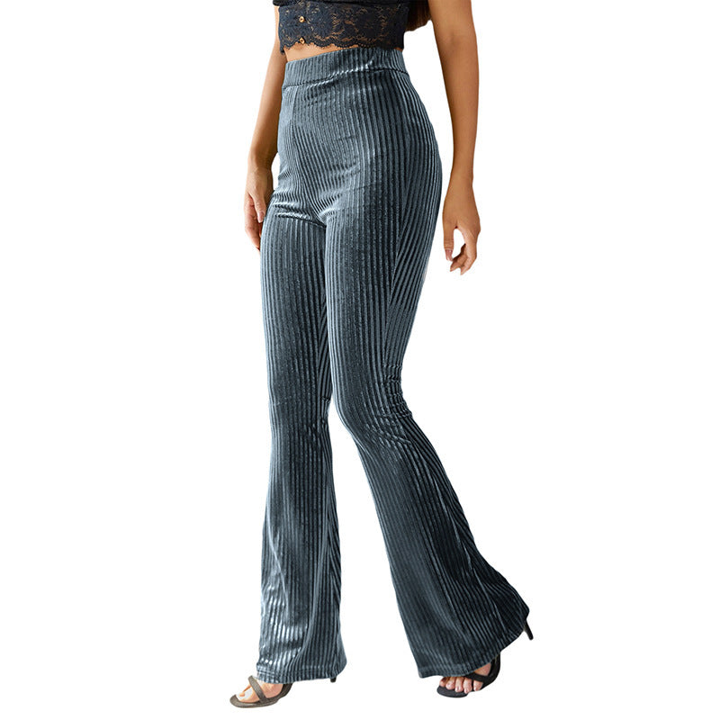 High-Waisted Corduroy Flared Pants for Women