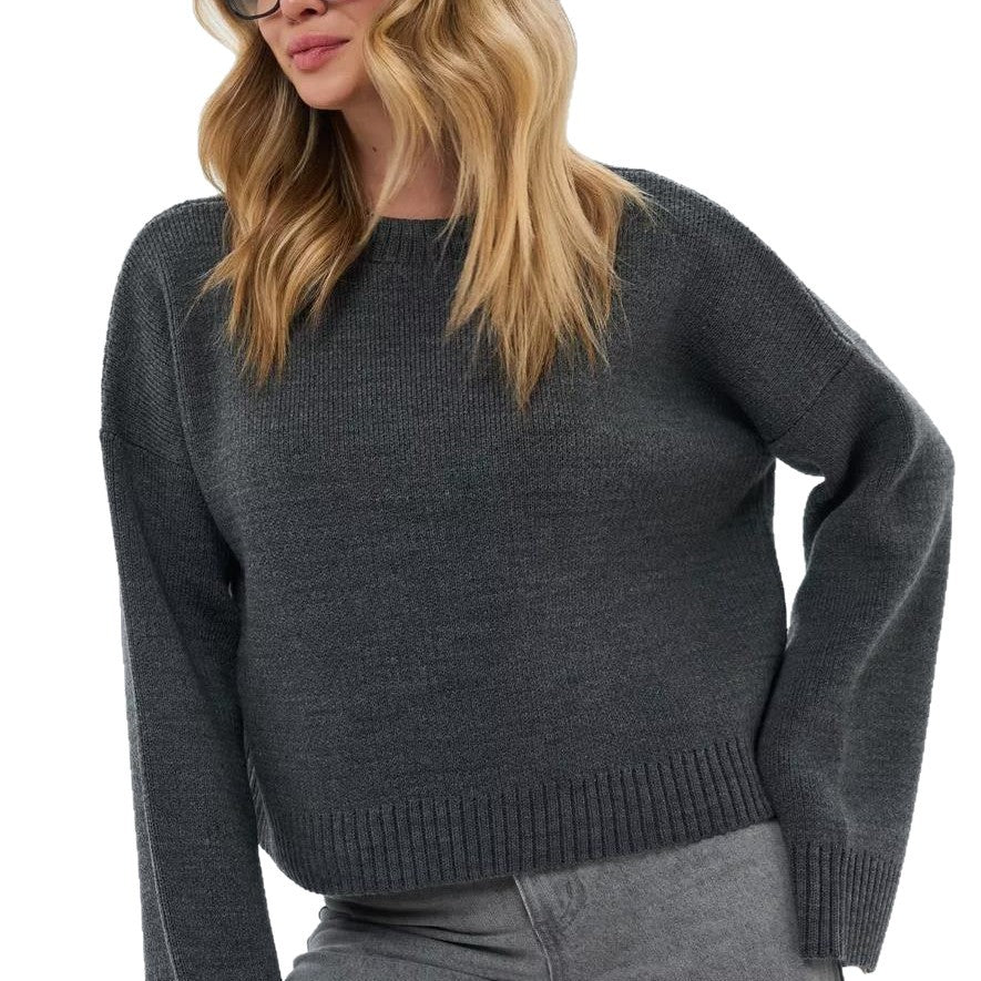 Oversized Ribbed High Neck Sweater for Women
