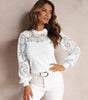 Long Sleeve Sweater with Lace for Women