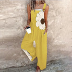 Printed Overalls with Adjustable Straps for Women