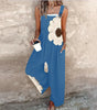Printed Overalls with Adjustable Straps for Women