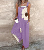 Printed Overalls with Adjustable Straps for Women