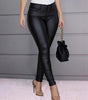 High-Waisted Slim Fit Faux Leather Pants for Women