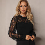 Long Sleeve Sweater with Lace for Women