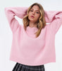 Oversized Ribbed High Neck Sweater for Women