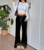 Wide-Leg Corduroy Pants with Elastic Waist for Women