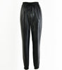 Elastic Waist Jogger Faux Leather Pants for Women