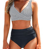 High-Waisted Bikini with Fitted Top for Women