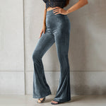 High-Waisted Corduroy Flared Pants for Women
