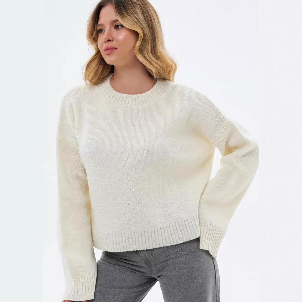 Oversized Ribbed High Neck Sweater for Women