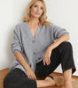 Oversized Women's Cardigan with Long Sleeves and V-Neck with Buttons  