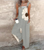 Printed Overalls with Adjustable Straps for Women