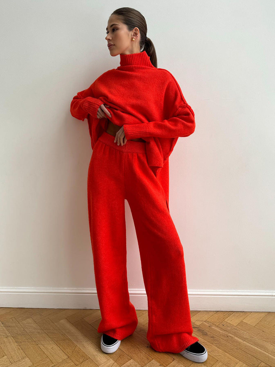 Turtleneck sweater set with pants for women
