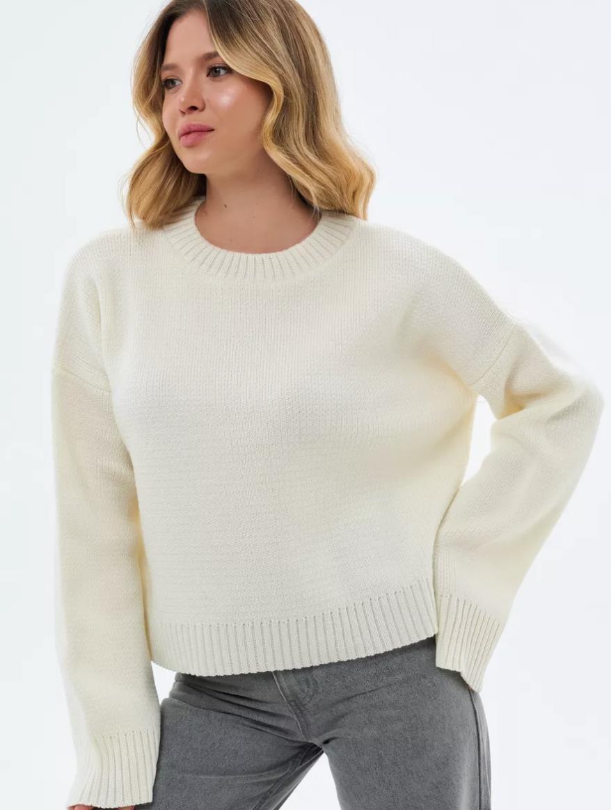 Oversized Ribbed High Neck Sweater for Women