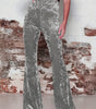 Wide-Leg High-Waisted Shiny Pants for Women