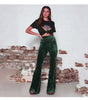 Wide-Leg High-Waisted Shiny Pants for Women