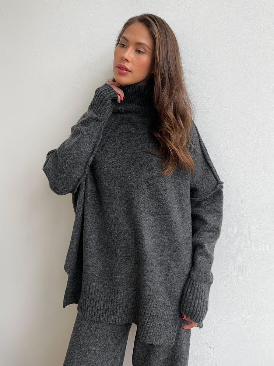 Turtleneck sweater set with pants for women