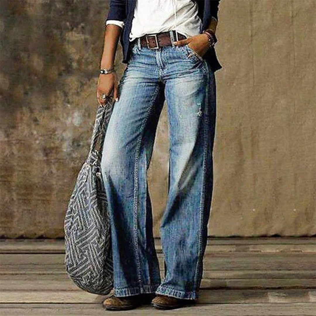 Elegant High-Waisted Flared Jeans for Women
