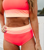 High-Waisted Colorblock Bikini Set for Women