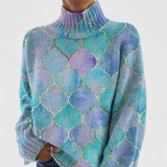 Multicolor knit sweater for women