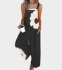 Printed Overalls with Adjustable Straps for Women
