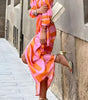 Printed Wrap Dress with V-Neckline for Women | Perfect for Outings