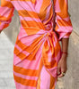 Printed Wrap Dress with V-Neckline for Women | Perfect for Outings