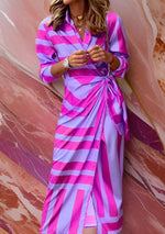 Printed Wrap Dress with V-Neckline for Women | Perfect for Outings