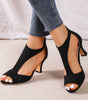 Simple Suede Heeled Sandals for Women