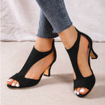 Simple Suede Heeled Sandals for Women