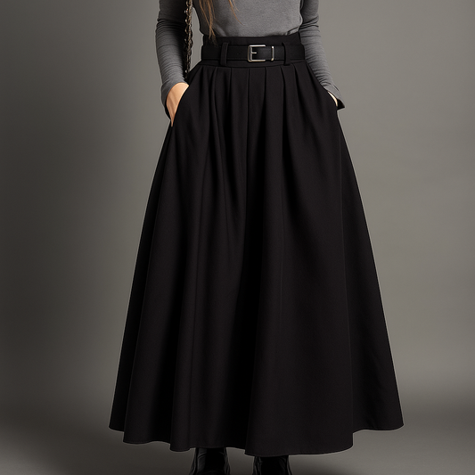 Pleated midi skirt for women
