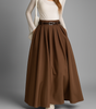 High-waisted long pleated skirt for Women