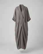 Fitted Long Linen Dress with Pockets for Women | Perfect for Vacation