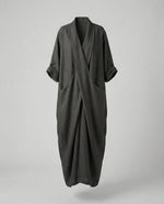 Fitted Long Linen Dress with Pockets for Women | Perfect for Vacation