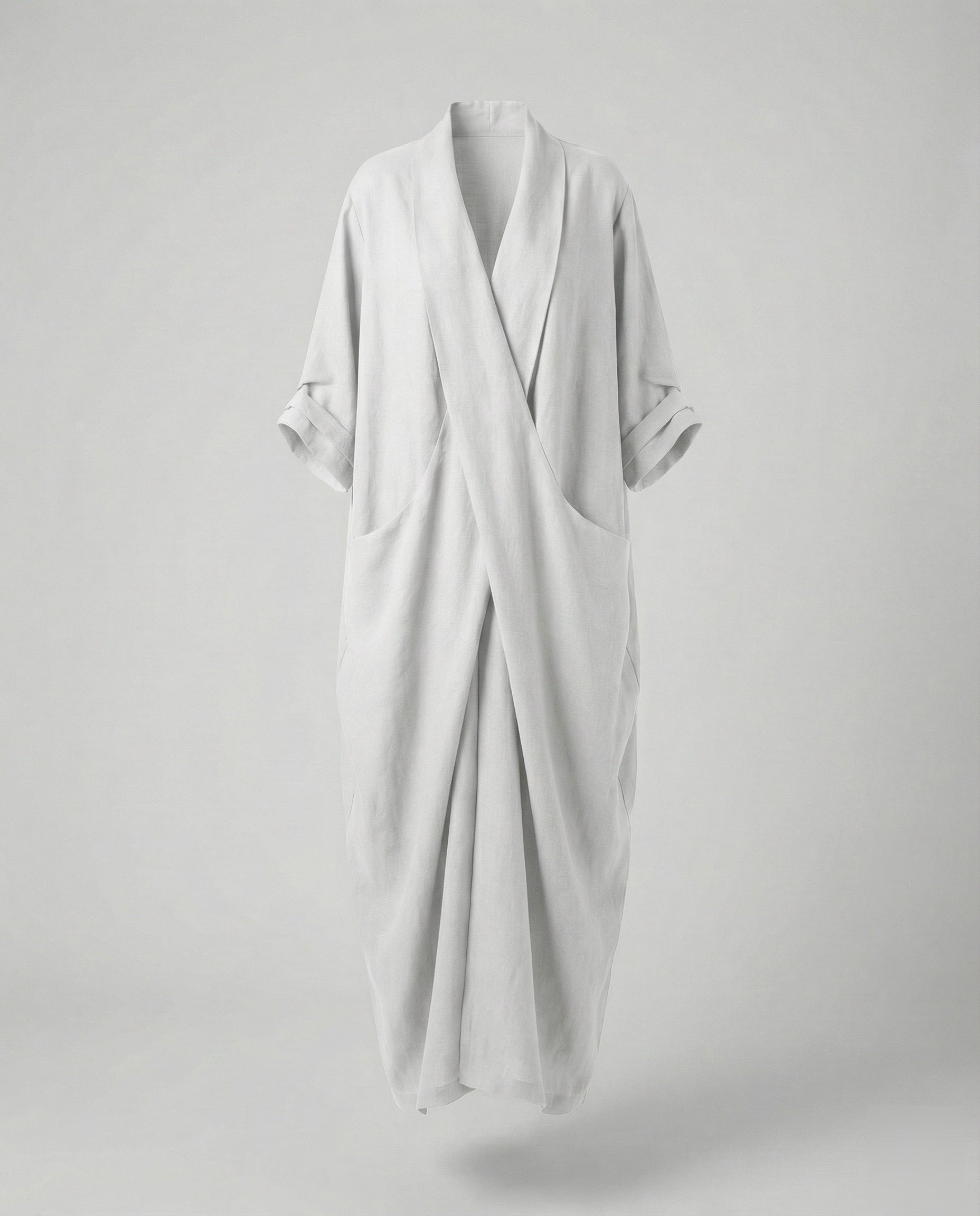 Fitted Long Linen Dress with Pockets for Women | Perfect for Vacation
