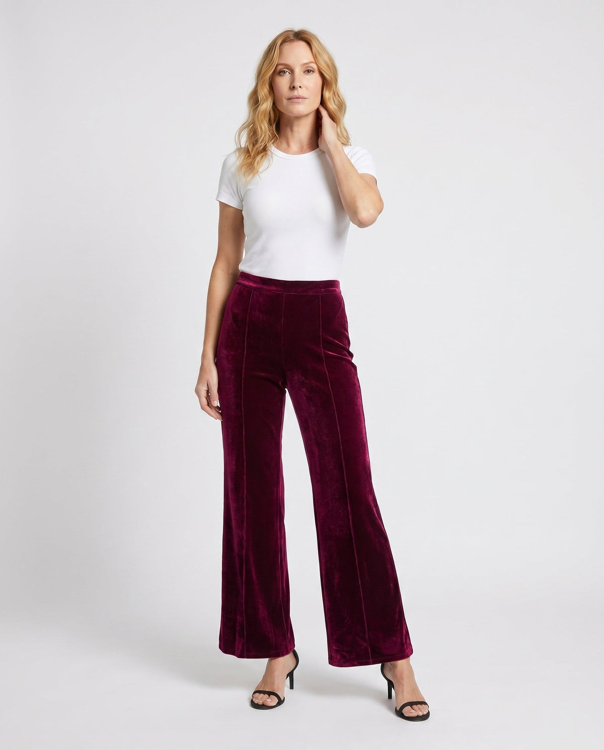 High-Waisted Flared Corduroy Pants for Women