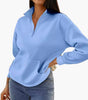 Zipped High Neck Sweater with Pockets for Women