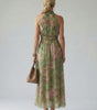 Midi Dress with Fitted Waist and Halter Neck for Women