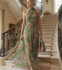 Midi Dress with Fitted Waist and Halter Neck for Women