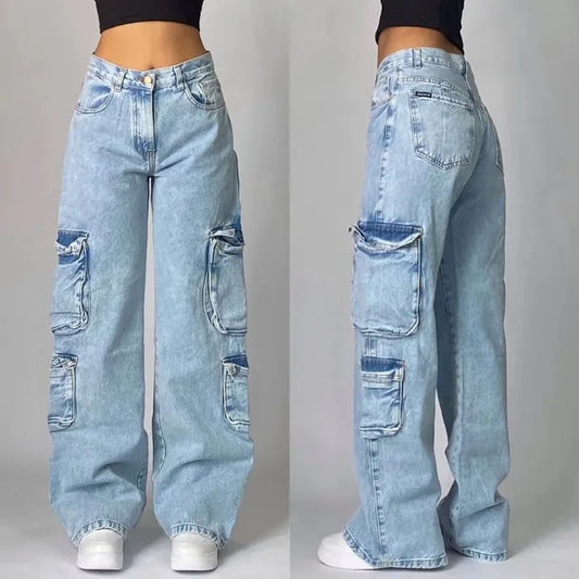 High-Waisted Cargo Jeans for Women