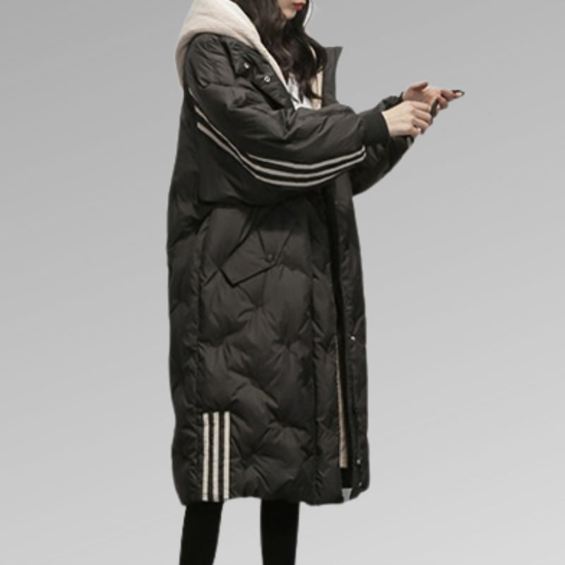 Long Down Hooded Coat for Women