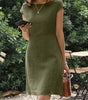 Short Cotton and Linen Dress with Short Sleeves for Women | Perfect for Summer