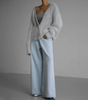 Oversized V-Neck Cardigan with Long Sleeves for Women