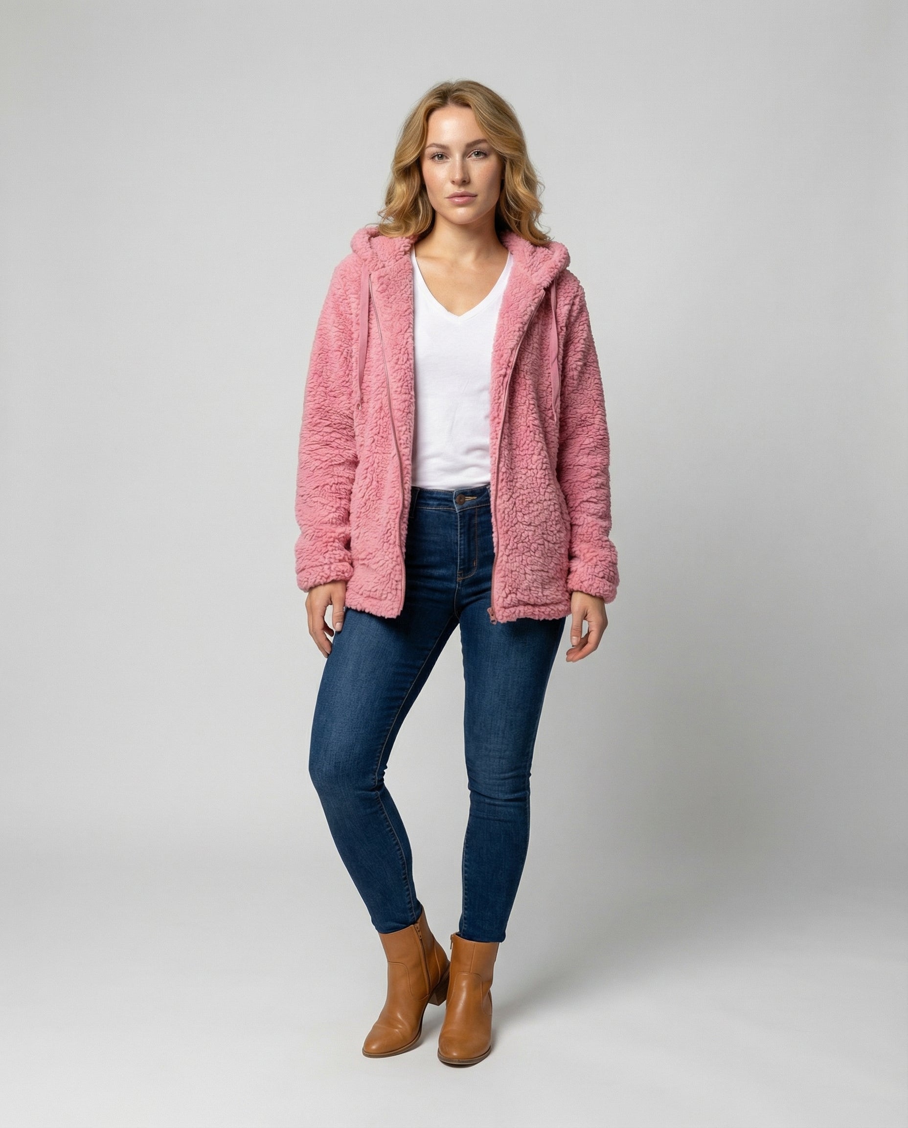 Women's Teddy Fleece Hoodie Jacket