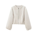 Women's Round Neck Bomber Jacket