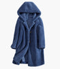 Mid-Length Wool Coat with Hood for Women