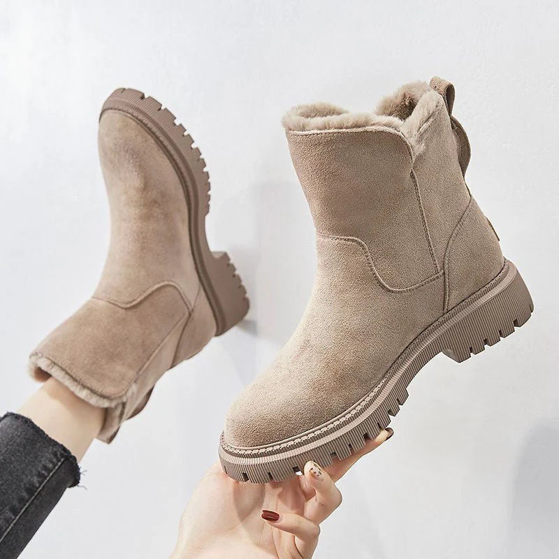 Winter Lined Suede Ankle Boots for Women