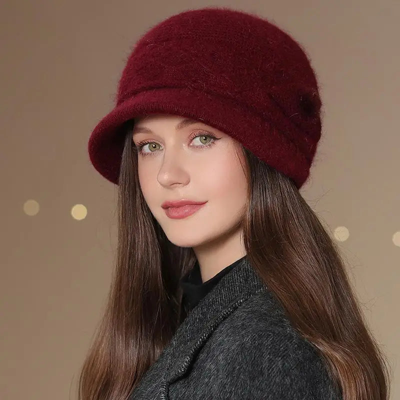 Warm Knitted Cloche Hat for Women